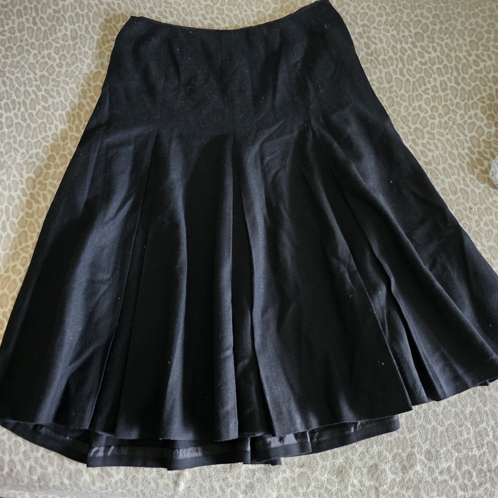 Talbot Black Wool Blend Lined Pleated Skirt Size 12 - Picture 12 of 12